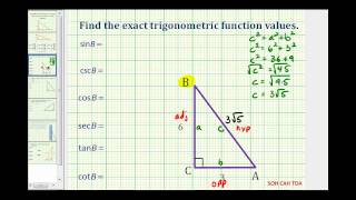 Find Trig Function Values Using a Right Triangle  Length of Hypotenuse Missing [upl. by Adamsen580]