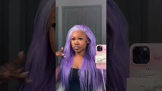 Style your colorful wig like this wigs purple lacefrontal purplehair hairdye [upl. by Nedra]