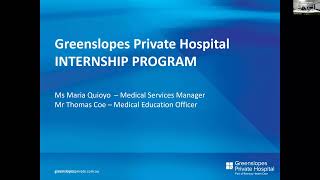 Internship Training Program 2024  Greenslopes Private Hospital [upl. by Jarek905]