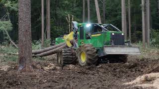 MidSouth Forestry JohnDeere 768 Skidder Demo [upl. by Aicirtam]