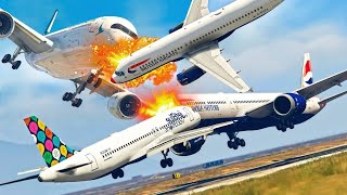 Emergency Aeroplane Landing With Only One Wing GTA V Short Movie Plane Crash [upl. by Arihat188]