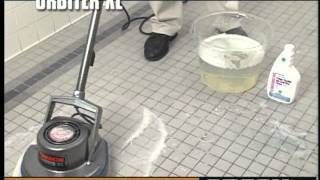 Oreck Commercial Orbiter Floor Machine Porcelain Ceramic Tile amp Grout Cleaning [upl. by Survance819]