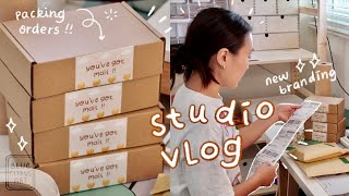 Studio Vlog 💫☁️ Packing Orders for My Etsy Shop New Branding Cozy  Satisfying Packaging Process [upl. by Carothers]