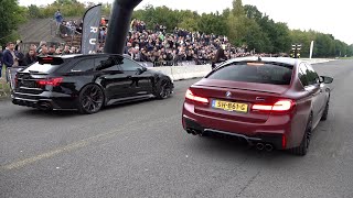 Modified Cars Drag Racing  1052HP RS6 C8 vs M5 F90 Competition vs BRABUS 800 vs BMW M8 Mosselman [upl. by Blanka]