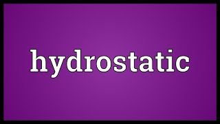 Hydrostatic Meaning [upl. by Ilera441]