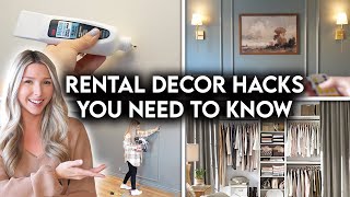 9 RENTER FRIENDLY DECORATING HACKS  DIY REMOVABLE UPGRADES [upl. by Demetri]