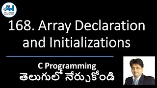 168 Array Declarations amp Initialization  C Programming in Telugu [upl. by Anaujat]