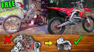 Unbelievable Engine Rebuild on a Free CR250 [upl. by Yelwah]