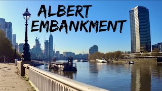 Walking Albert Embankment  London in 4K [upl. by Aerdied743]