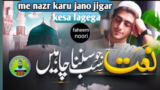 Hear touching naat❤️❤️me nazr karu Jano jigar kesa lagegaHafiz Faheem noori [upl. by Bambie44]