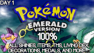 🔴100ing POKéMON Emerald with a LIVING SHINY DEX [upl. by Smalley789]