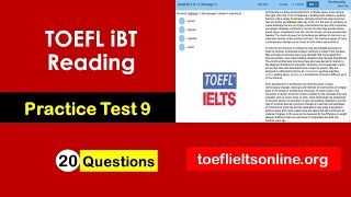 TOEFL iBT Reading Practice Test 9 with Answers IMPROVE your TOEFL iBT Score [upl. by Urson]