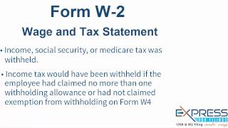 IRS W2 Form Wage and Tax Statement  ExpressTaxFilings [upl. by Lazaruk]