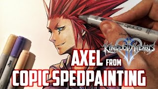 AXEL  Kingdom Hearts II  COPIC Markers  Speed Painting [upl. by Nahtnanhoj]