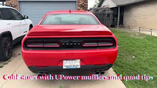 2019 Dodge Challenger SXT wUPower mufflers and quad tips [upl. by Akehsar]