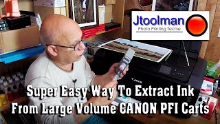 Super Easy Way To Extract Ink From Large Volume CANON PFI Carts [upl. by Stephanie]