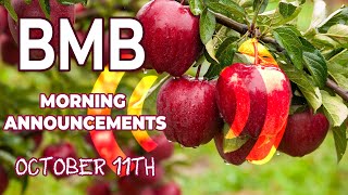 BMB Morning Announcements for Friday October 11th [upl. by Oicram838]