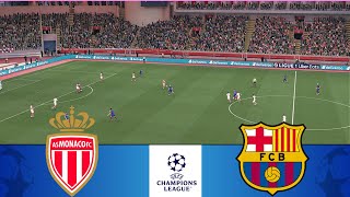 Monaco vs Barcelona  UEFA Champions League 2024 Match  eFootball Match [upl. by Perren]