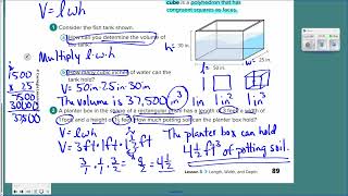 KMS 6th Grade Math  Module 1 Topic 2 Lesson 3 pt 1  Volume [upl. by Enytnoel363]