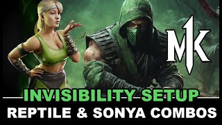 REPTILE  SONYA Kameo Invisibility Combo setup Guide  Mortal Kombat 1 [upl. by Ecnerat]