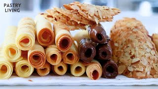 How To Make Tuiles  Cigarette Cookies  Almond Cookies [upl. by Ahsiloc]