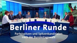 Bundestagswahl Berliner Runde der Parteispitzen [upl. by Dranoc]