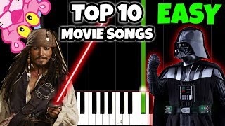 Top 10 Movie Songs To Play On Piano Easy Piano Tutorial [upl. by Morril]