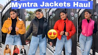 Myntra Winter Haul Video  Myntra Jackets Haul  Starting Rs 637 😍😳 [upl. by Leinnad]