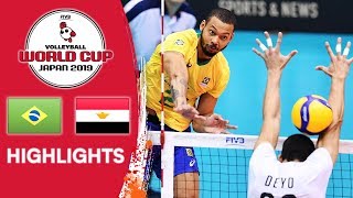 BRAZIL vs EGYPT  Highlights  Mens Volleyball World Cup 2019 [upl. by Raynata504]