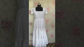 chikankari white frock hanvikadesigners youtubeshorts shorts ytshortsindia cotton [upl. by Ehtiaf58]