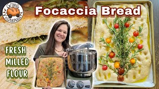 MASTERCLASS Focaccia Bread made with Fresh Milled Flour  Collab With therosehomestead2 [upl. by Leler]