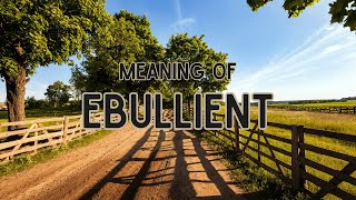 What is the meaning of Ebullient [upl. by Bruner958]