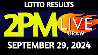 Lotto Result Today 200 pm draw September 29 2024 Sunday PCSO LIVE [upl. by Lyj151]