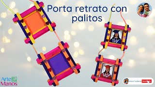 🔴Cómo hacer un PORTA RETRATO para colgar hecho con PALITOS DE HELADO paso a paso [upl. by Sedgewinn]