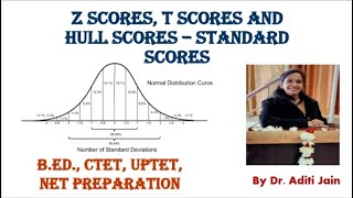 Z ScoresT ScoresHull ScoresStandard ScoresDerived SoresPsychometricsStatisticsHindiBEd [upl. by Nilcaj]