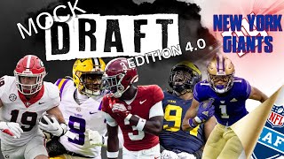 NEW YORK GIANTS MOCK DRAFT 40 ALL 7 PICKS [upl. by Ritz]