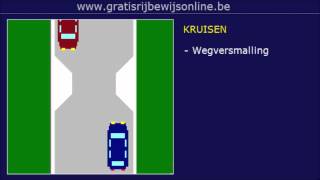 GRATIS RIJBEWIJS ONLINE 15 Rijbewijs B  RECHTS KRUISEN  EENRICHTINGSWEG [upl. by Aikemat]