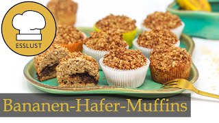 BANANENHAFERMUFFINS  lecker gesund und schnell gebacken [upl. by Denni]