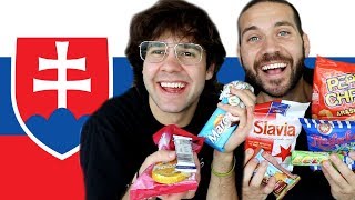 SPEAKING SLOVAK AND TRYING SLOVAK SNACKS PART TWO with David and Joe [upl. by Anilemrac]