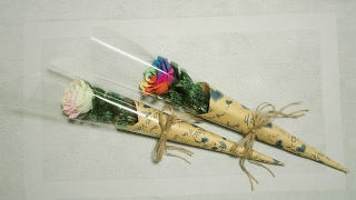 How To Make Flower Bouquet With Single Rose 2 [upl. by Eblehs]