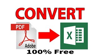 PDF TO EXCEL  How To Convert PDF TO EXCEL For Free [upl. by Otineb]