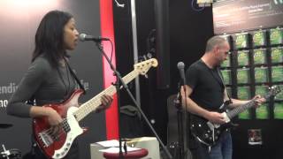 Yolanda Charles amp Rob Harris jamming at the London Bass Guitar Show 2014 [upl. by Einnel]