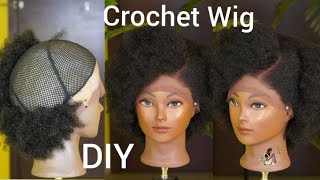 How To TPart Lace Frontal Crochet Wig Using Marley Kinky Hair  Realistic Hairline [upl. by Noleta]