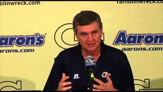 Georgia Tech Football Coach Paul Johnson Press Conference  91112 [upl. by Agathy]