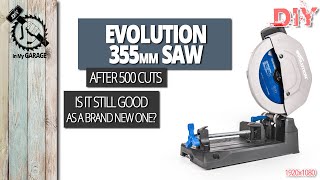 Evolution Power Steel Saw S355CPS Industrial Steel Chop Saw 355 mm 230 V Test after 500 cuts [upl. by Marchese]