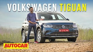 2021 Volkswagen Tiguan review  Premium VW SUV back as a 5 seater  First Drive  Autocar India [upl. by Diamante]