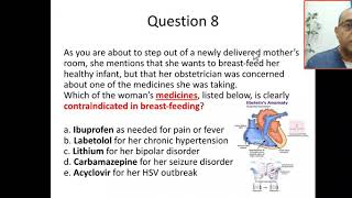 MCQ8 Lithium teratogenic medications contraindications in breastfeeding [upl. by Enerual618]