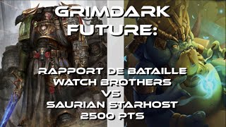 Rapport de bataille Grimdark Future OPR FR Saurian Starhost vs Death Watch [upl. by Aihtnys]