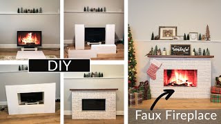 DIY FAUX FIREPLACE Made from FOAM Board and TV [upl. by Floro433]