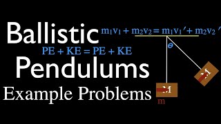 Momentum Impulse amp Collisions Ballistic Pendulum Example Problems [upl. by Claudelle349]